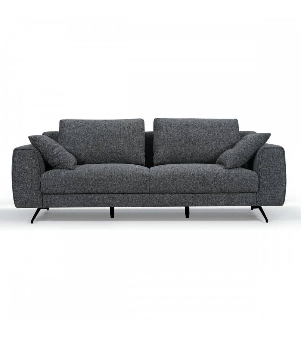 Detroit 3 Seater Dark Grey Fabric