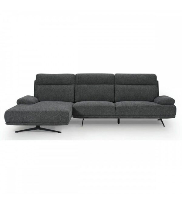 Seattle Chaiselong Left Dark Grey Fabric