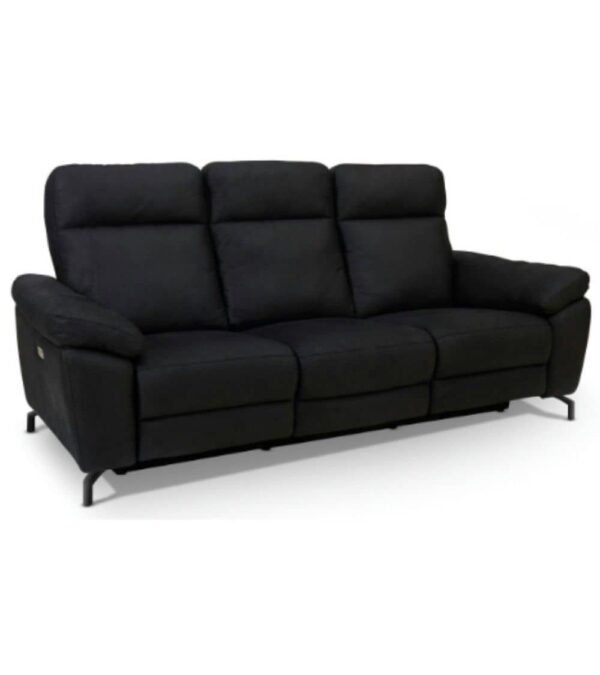 Selesta 3 Seater Black Fabric