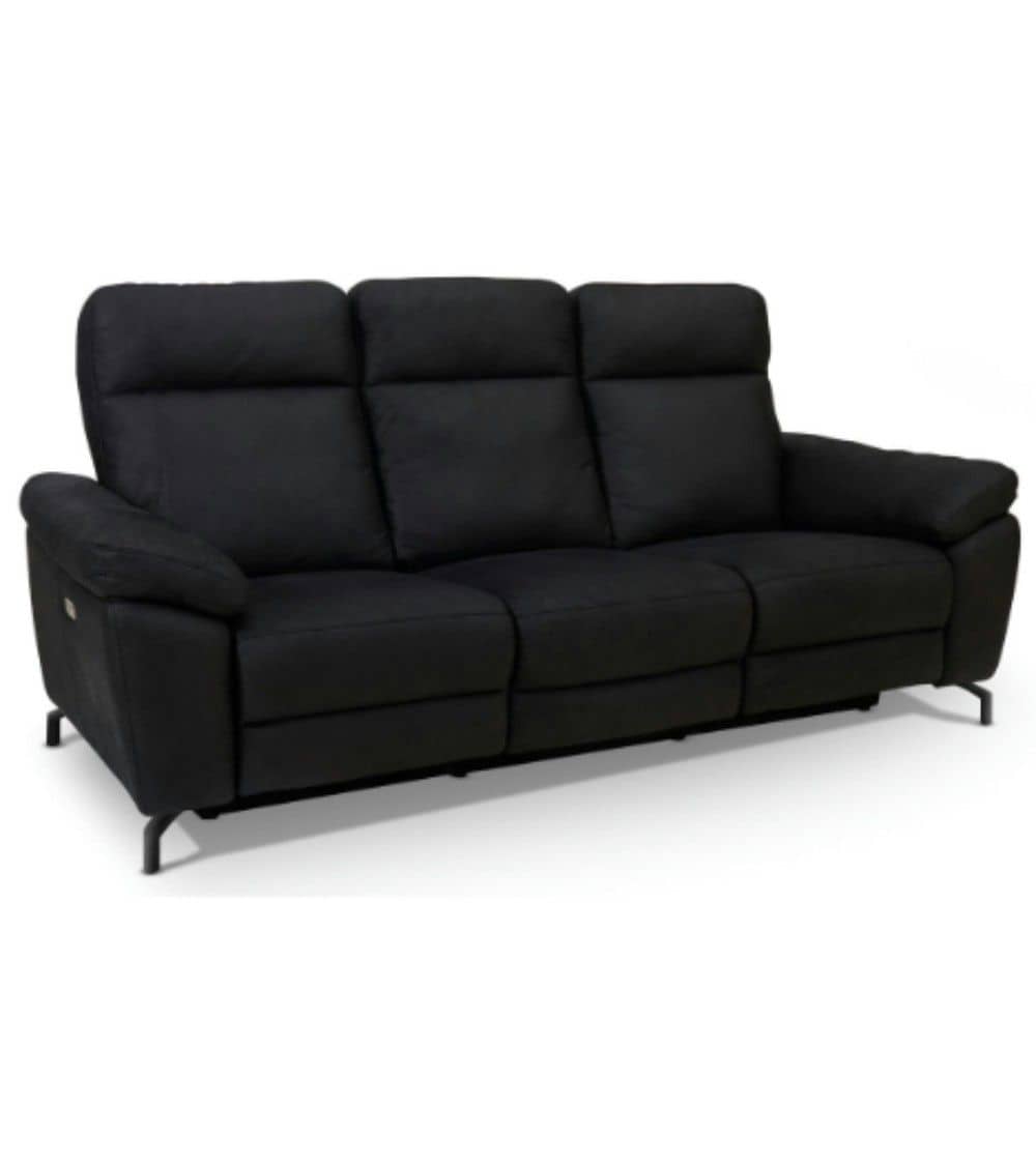 Selesta 3 Seater Black Fabric