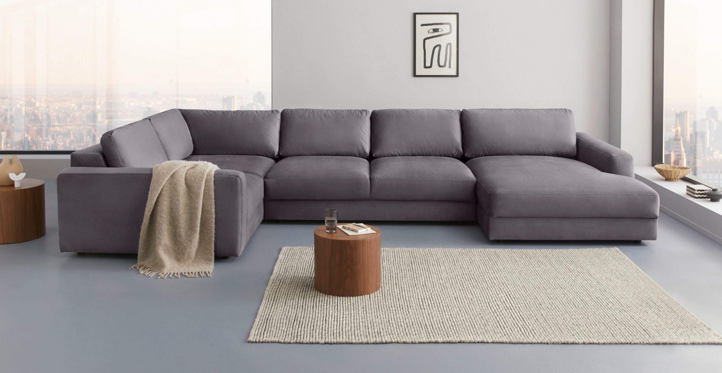 U-sofa Bloomfield med puf