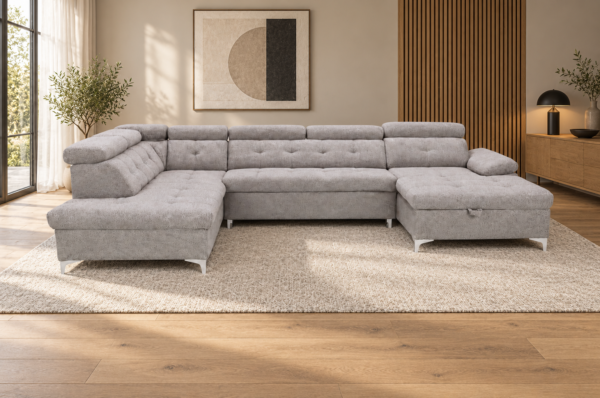 SATURN U-formet sovesofa – Letto 80  grå