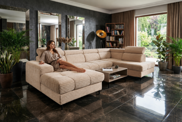 ASTI 2 U-formet sovesofa velo 30/beige